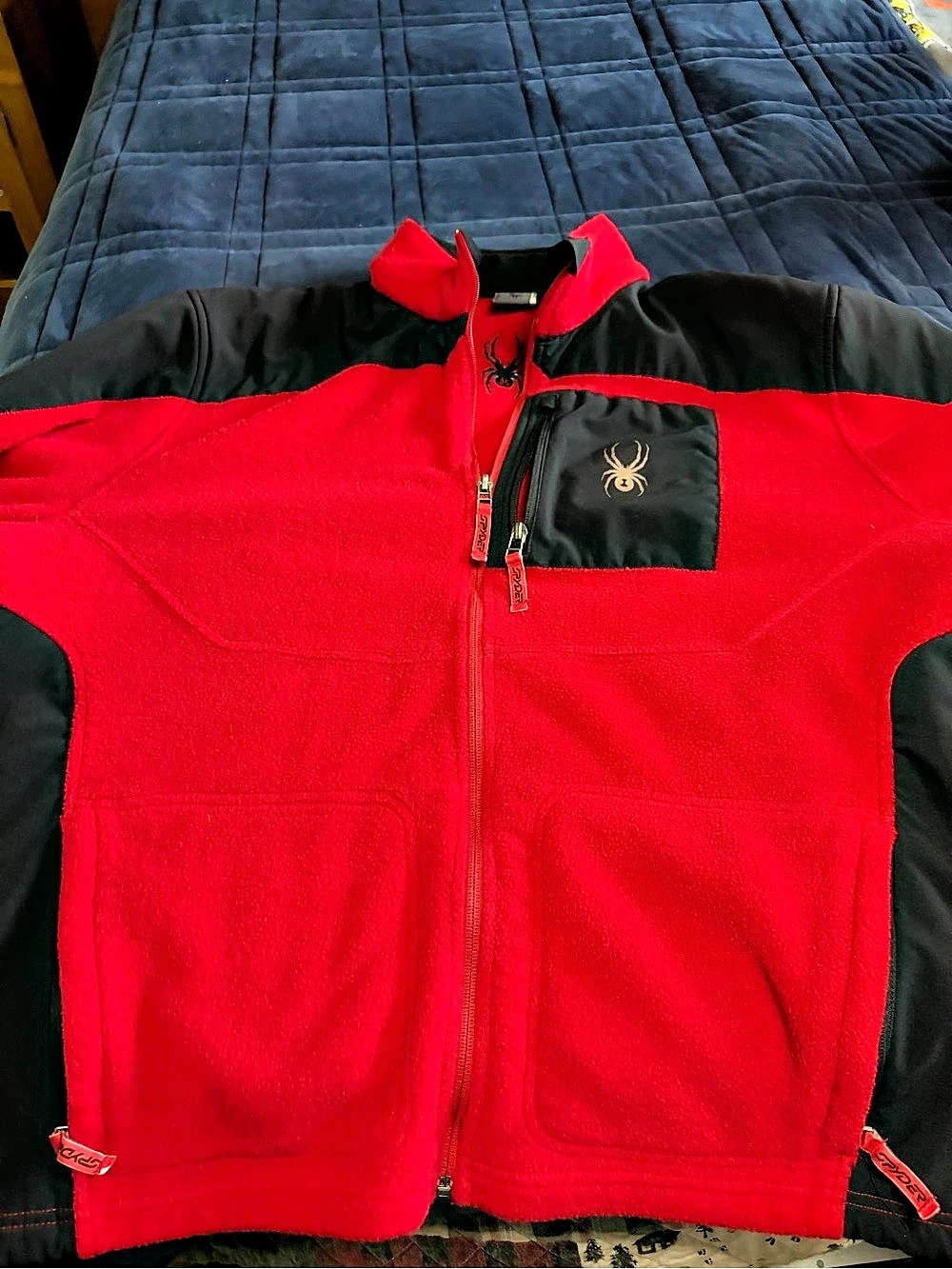 Spyder Constant Full-Zip Sweater Fleece Jacket Red & Black